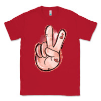 Red Floral Argyle Peace Sign Classic Tee - Jasminsmagicworld