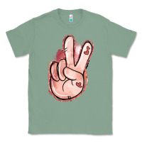 Sage Floral Argyle Peace Sign Classic Tee - Jasminsmagicworld
