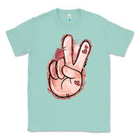 Seafoam Floral Argyle Peace Sign Classic Tee - Jasminsmagicworld