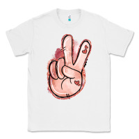 White Floral Argyle Peace Sign Classic Tee - Jasminsmagicworld