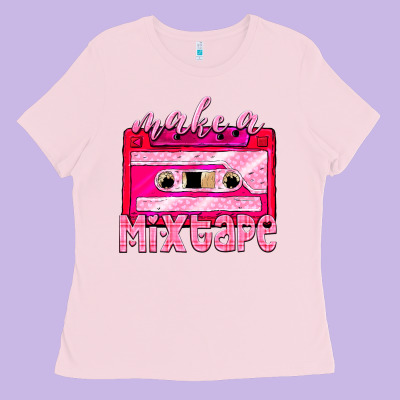 Make A Mixtape Cassette Ladies Tee Designed By Nancycooperartshop