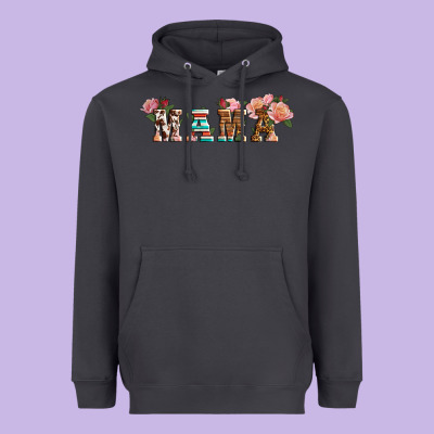 Western Mama Pink Roses Mother's Day Heavyweight Hoodie Designed By Lillyallendesigns