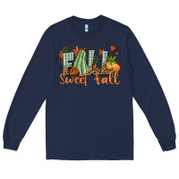 Navy Fall sweet Fall Long Sleeve Tee - NancyCooperArtShop
