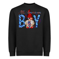 Black All American boy with gnome Heavyweight Sweatshirt - HowdyJamesFarm
