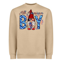 Mushroom All American boy with gnome Heavyweight Sweatshirt - HowdyJamesFarm