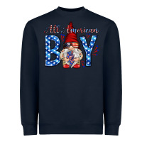 Navy All American boy with gnome Heavyweight Sweatshirt - HowdyJamesFarm