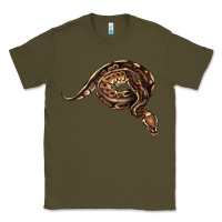 Army Green Royal Ball Python Illustrations Classic Tee - LillyAllenDesigns