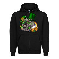 Black St Patrick's Day boho skull Zipper Hoodie - FaDigitalArtStudio