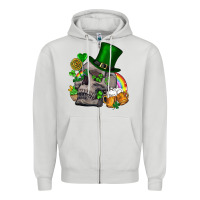 Dove Grey St Patrick's Day boho skull Zipper Hoodie - FaDigitalArtStudio