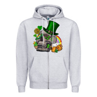 Heather Grey St Patrick's Day boho skull Zipper Hoodie - FaDigitalArtStudio