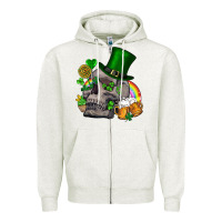 Oatmeal Heather St Patrick's Day boho skull Zipper Hoodie - FaDigitalArtStudio