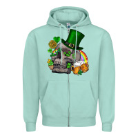 Seafoam St Patrick's Day boho skull Zipper Hoodie - FaDigitalArtStudio