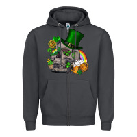 Smoke St Patrick's Day boho skull Zipper Hoodie - FaDigitalArtStudio
