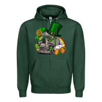 Sports Green St Patrick's Day boho skull Zipper Hoodie - FaDigitalArtStudio