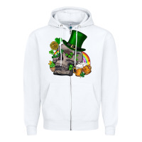White St Patrick's Day boho skull Zipper Hoodie - FaDigitalArtStudio