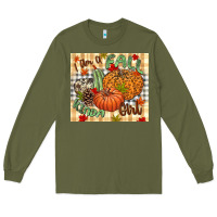 Army Green I am a Fall kinda girl pumpkin Fall Long Sleeve Tee - NancyCooperArtShop