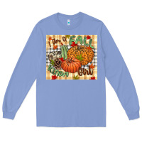 Colony Blue I am a Fall kinda girl pumpkin Fall Long Sleeve Tee - NancyCooperArtShop