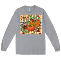 Heather Grey I am a Fall kinda girl pumpkin Fall Long Sleeve Tee - NancyCooperArtShop