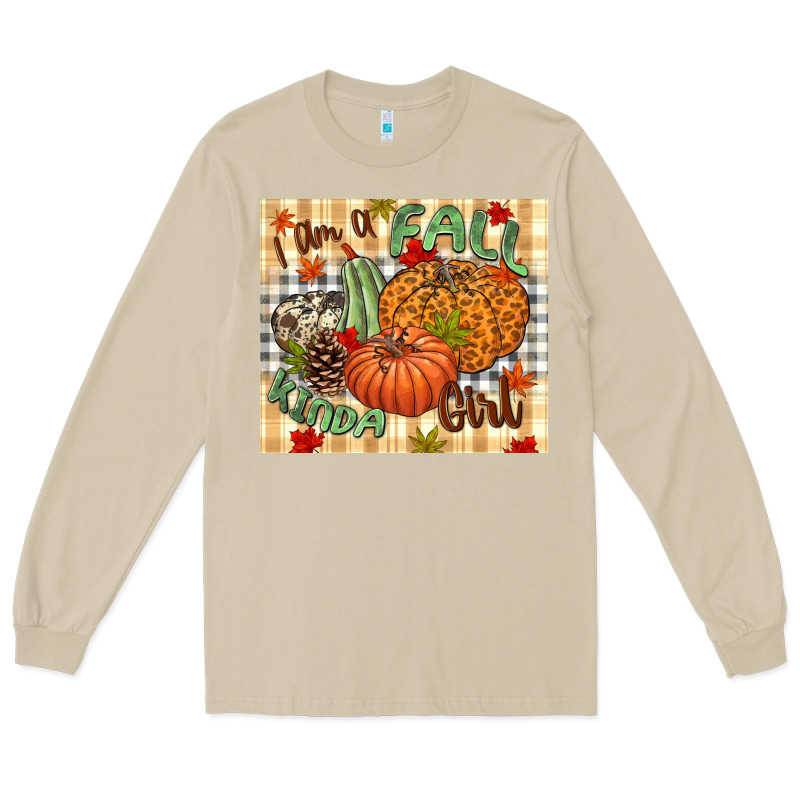 I Am A Fall Kinda Girl Pumpkin Fall Long Sleeve Tee by NancyCooperArtShop | Teevron