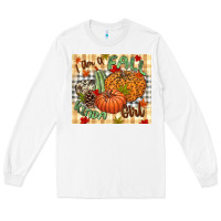 White I am a Fall kinda girl pumpkin Fall Long Sleeve Tee - NancyCooperArtShop