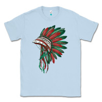 Dusty Blue american flag indian headdress Classic Tee - BarkalooDesign