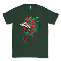 Sports Green american flag indian headdress Classic Tee - BarkalooDesign