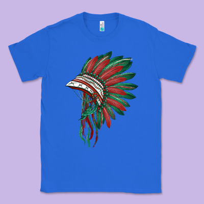 American Flag Indian Headdress Classic Tee Designed By Barkaloodesign