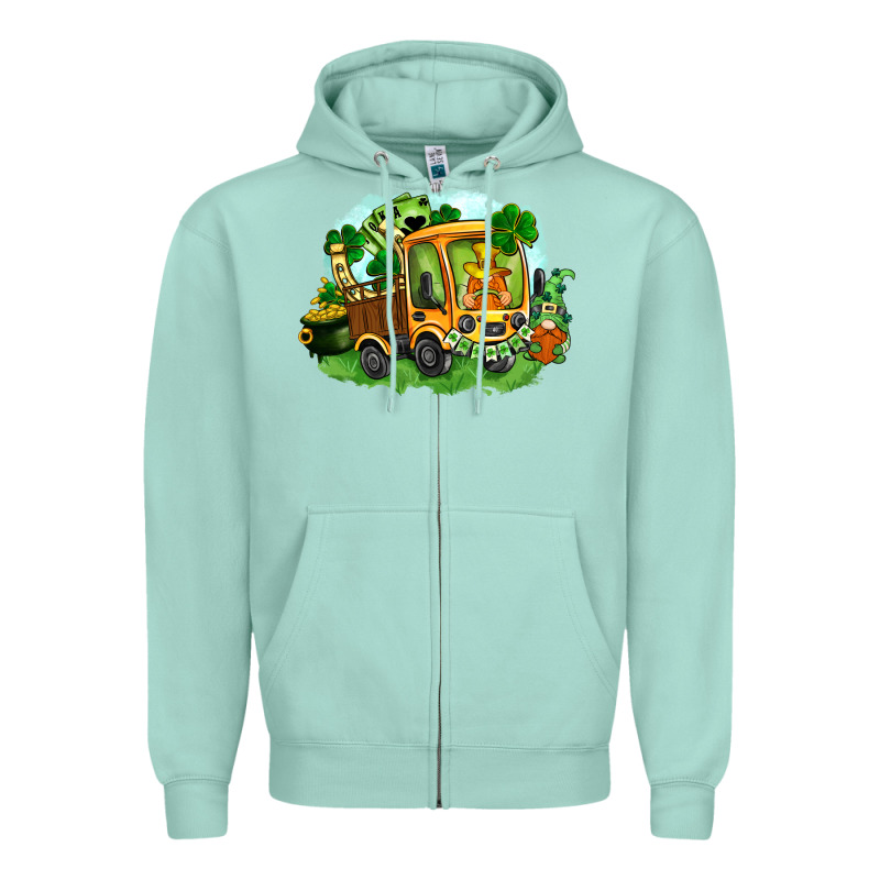 Truck Saint Patrick's Day Zipper Hoodie by FaDigitalArtStudio | Teevron