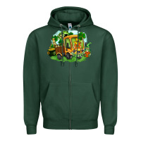 Sports Green truck saint patrick's day Zipper Hoodie - FaDigitalArtStudio