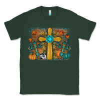 Sports Green Fall Gemstone Cross Classic Tee - RanaPortraitStore