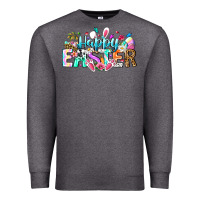 Charcoal Heather Happy Easter Bunny Premium Sweatshirt - CowhideDigitalArt