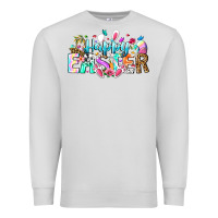 Dove Grey Happy Easter Bunny Premium Sweatshirt - CowhideDigitalArt