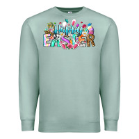 Seafoam Happy Easter Bunny Premium Sweatshirt - CowhideDigitalArt