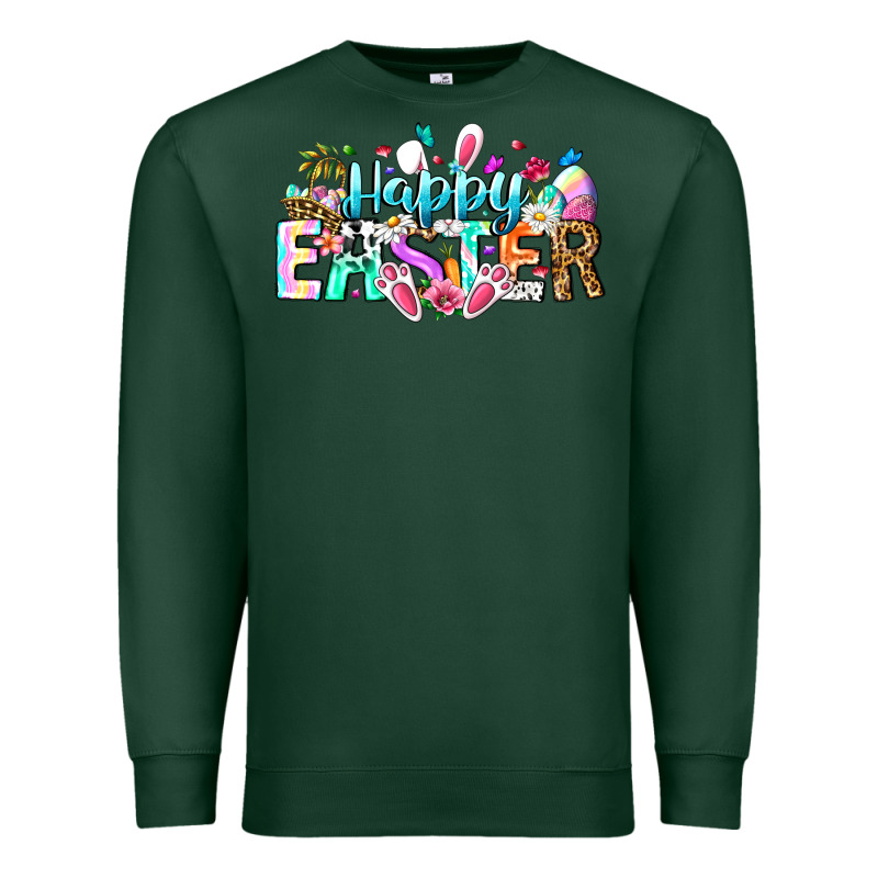 Happy Easter Bunny Premium Sweatshirt by CowhideDigitalArt | Teevron