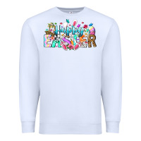 White Happy Easter Bunny Premium Sweatshirt - CowhideDigitalArt