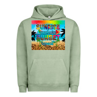 Pigment Oil Green sunrise sunburn sunset repeat Urban Hoodie - Artiststas
