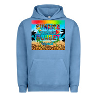 Pigment Pebble Blue sunrise sunburn sunset repeat Urban Hoodie - Artiststas