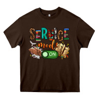 Chocolate Brown service mode on woman version Heavy Core Tee - NancyCooperArtShop