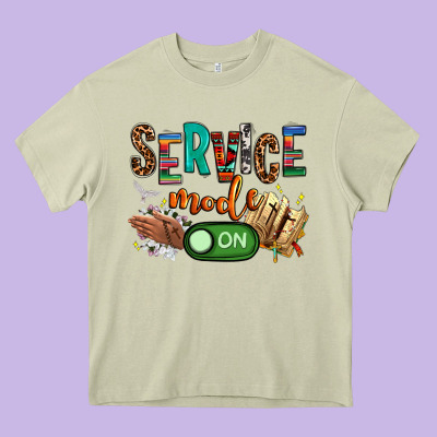 Service Mode On Woman Version Heavy Core Tee Designed By Nancycooperartshop