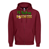 Burgundy whiskey business St. Patricks Day Zipper Hoodie - FaDigitalArtStudio