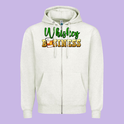 Whiskey Business St. Patricks Day Zipper Hoodie Designed By Fadigitalartstudio