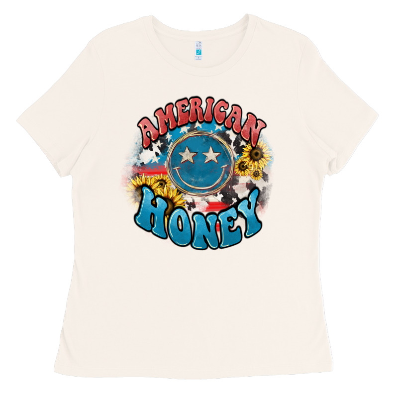 American Honey Smiley Ladies Tee by NancyCooperArtShop | Teevron