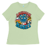 Matcha American honey smiley Ladies Tee - NancyCooperArtShop