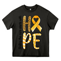 Asphalt Finding the cure starts with hope Childhood Cancer Heavy Core Tee - NancyCooperArtShop