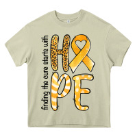 Mossy Finding the cure starts with hope Childhood Cancer Heavy Core Tee - NancyCooperArtShop