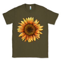 Army Green sunflower Classic Tee - BarkalooDesign