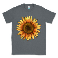 Charcoal Heather sunflower Classic Tee - BarkalooDesign