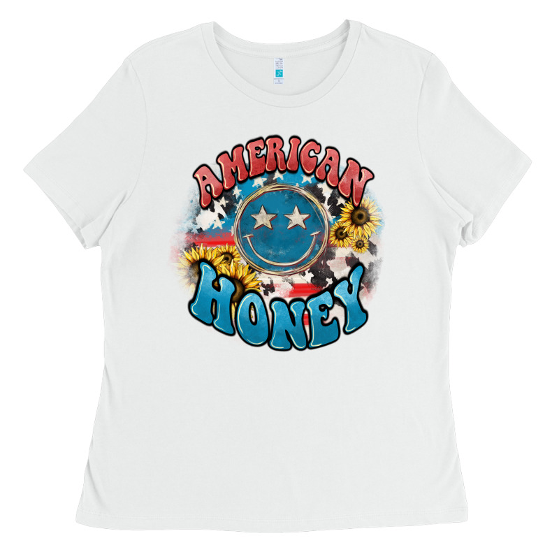 American Honey Smiley Ladies Tee by NancyCooperArtShop | Teevron