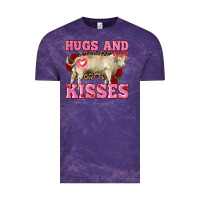 Cloud Purple hugs and kisses charolais bull Vintage Tee - RanaPortraitStore