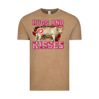 Vintage Coffee hugs and kisses charolais bull Vintage Tee - RanaPortraitStore